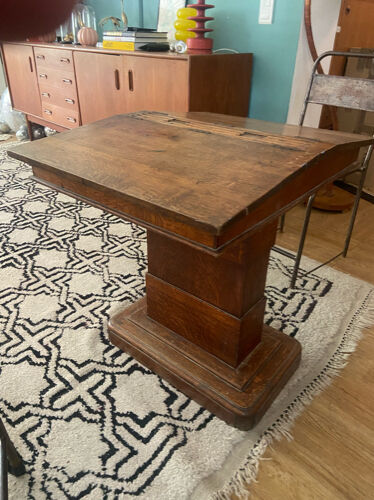 Double art deco oak desk