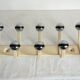 Wall-mounted coat rack with 10 vintage metal and chrome balls