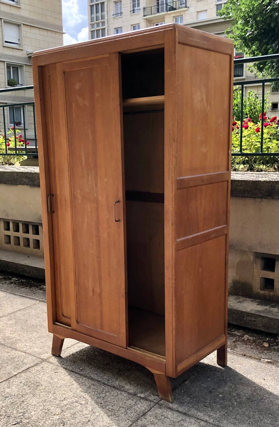 1950s wardrobe / closet in golden oak