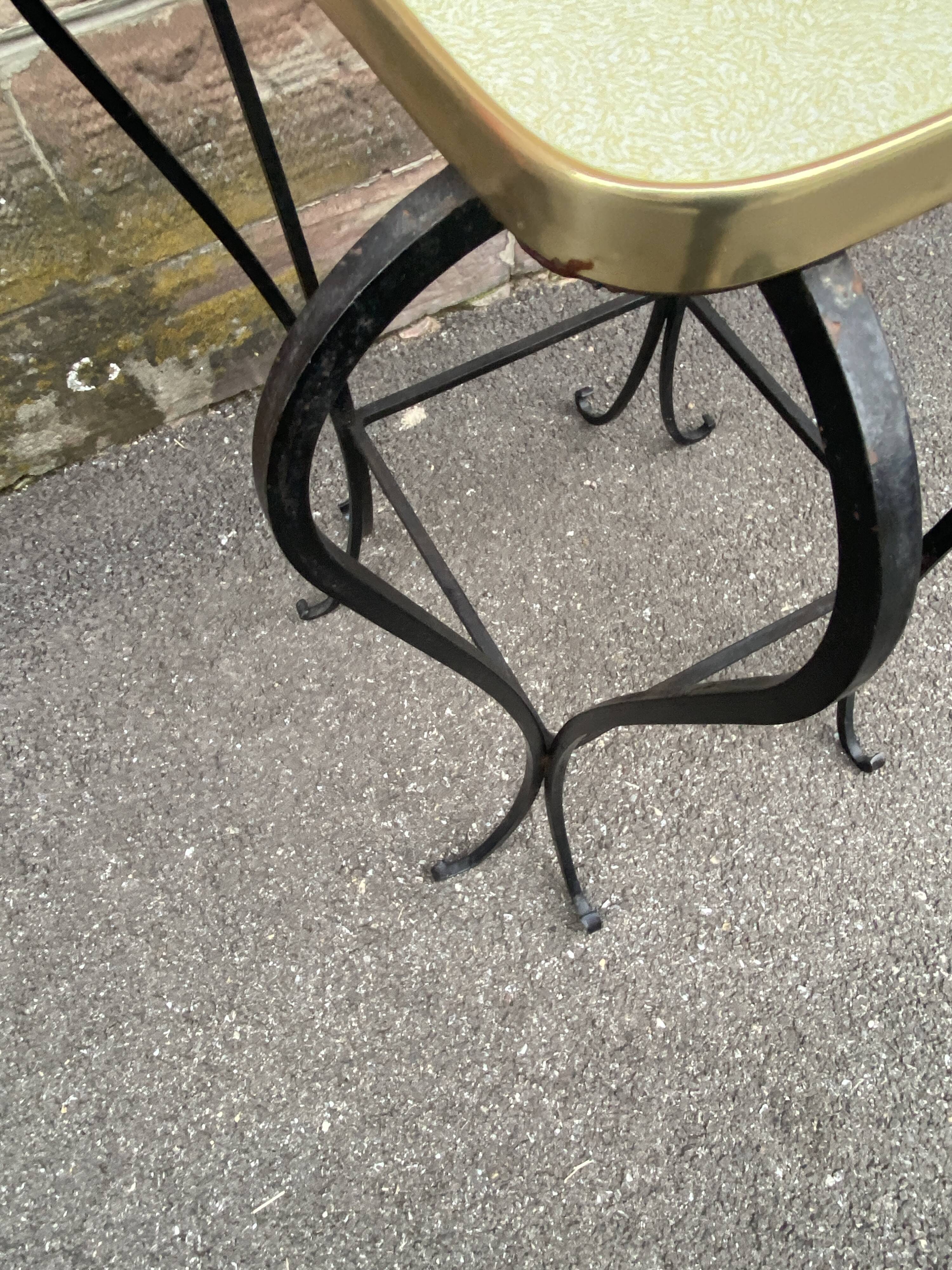 plant stand console plant stand side table Formica and metal