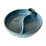 Candle holder and empty pocket or ceramic dish signed