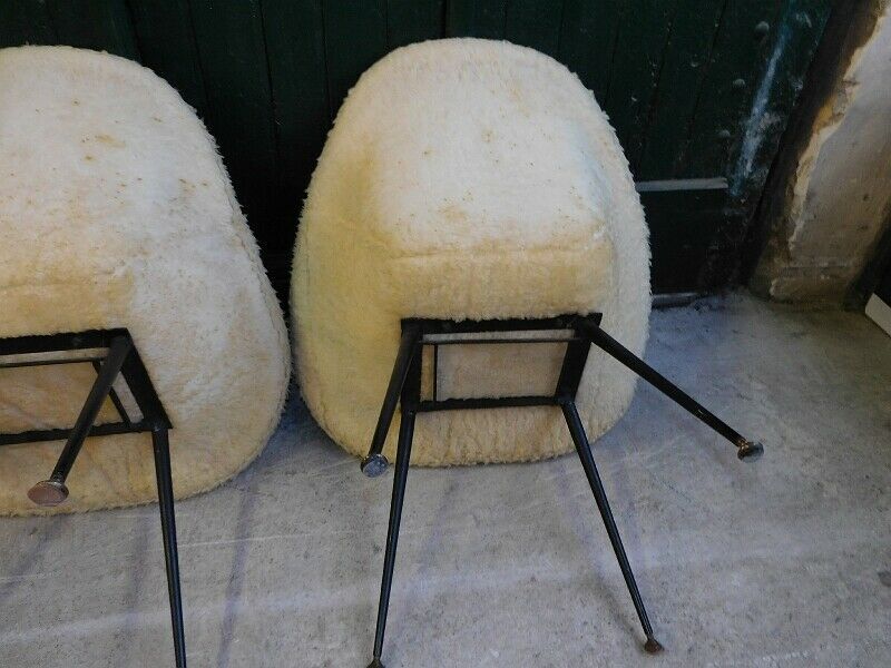 Pair of haired armchairs 1960