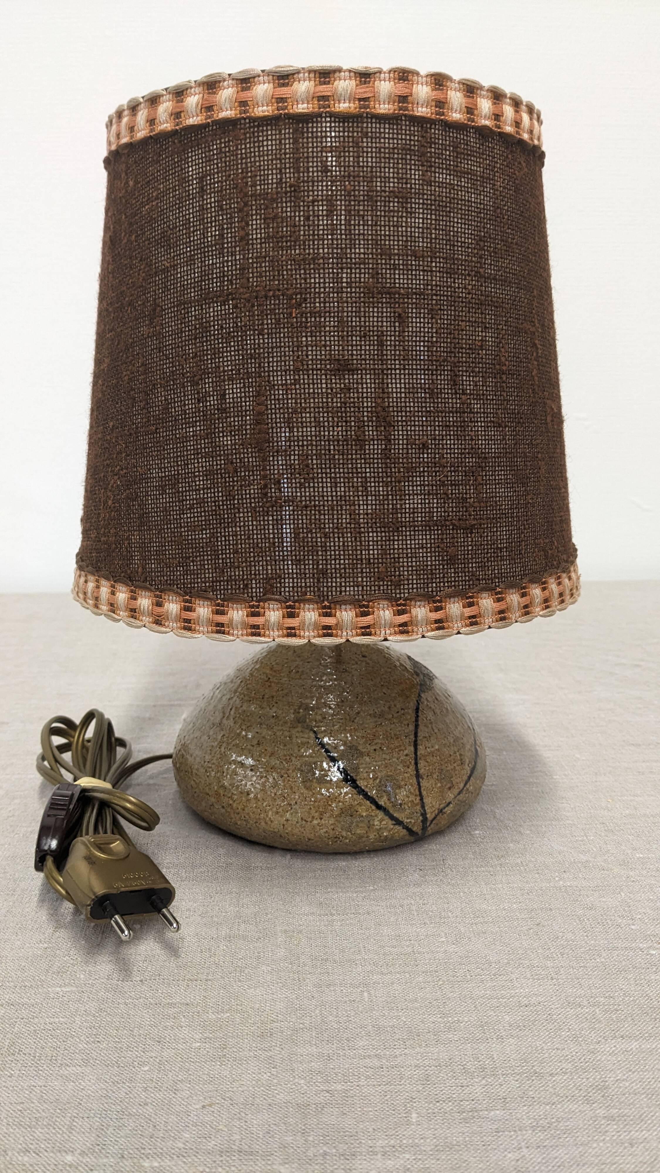 Vintage bedside lamp in glazed sandstone from the 50s/60s