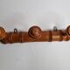 Wall coat rack "Bistrot" 1900 in wood turned in imitation of bamboo 3 hooks
