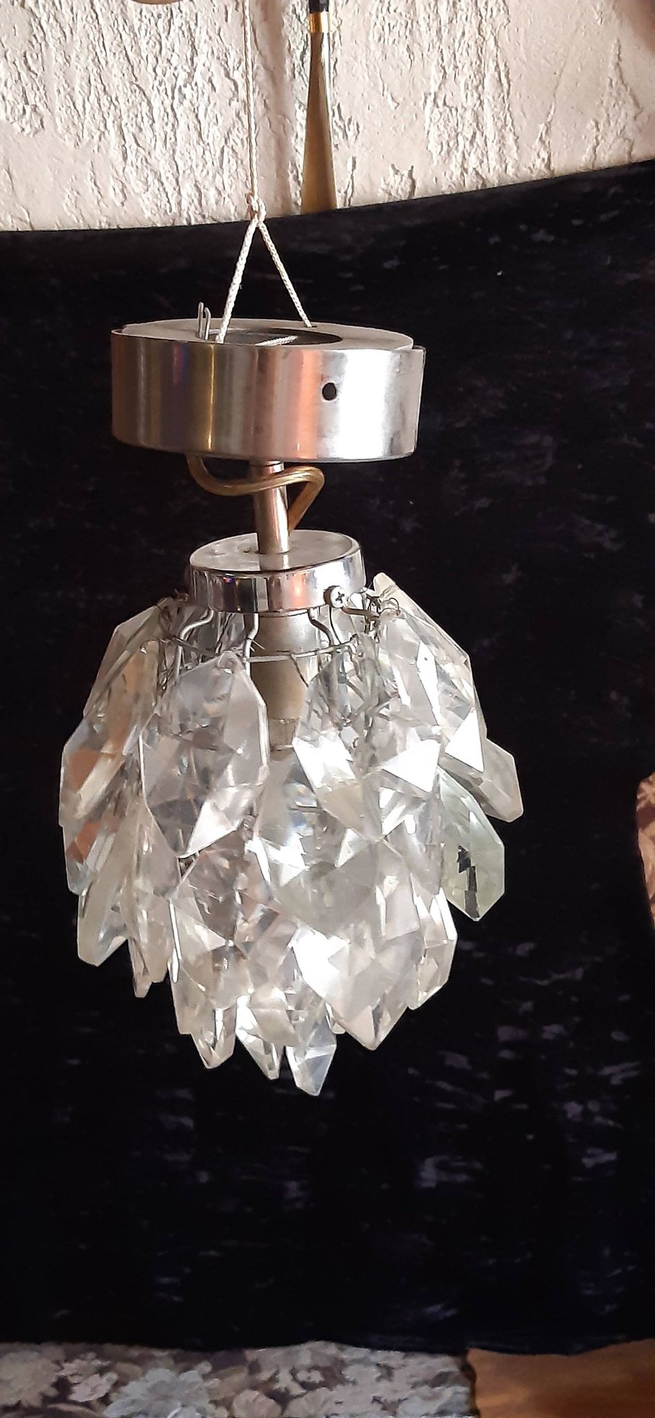 Lustre pampilles glycine / verre / cristal