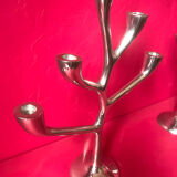 Organic vintage aluminum candlesticks