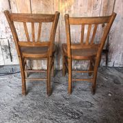 Pair of vintage luterma light wood bistro chairs