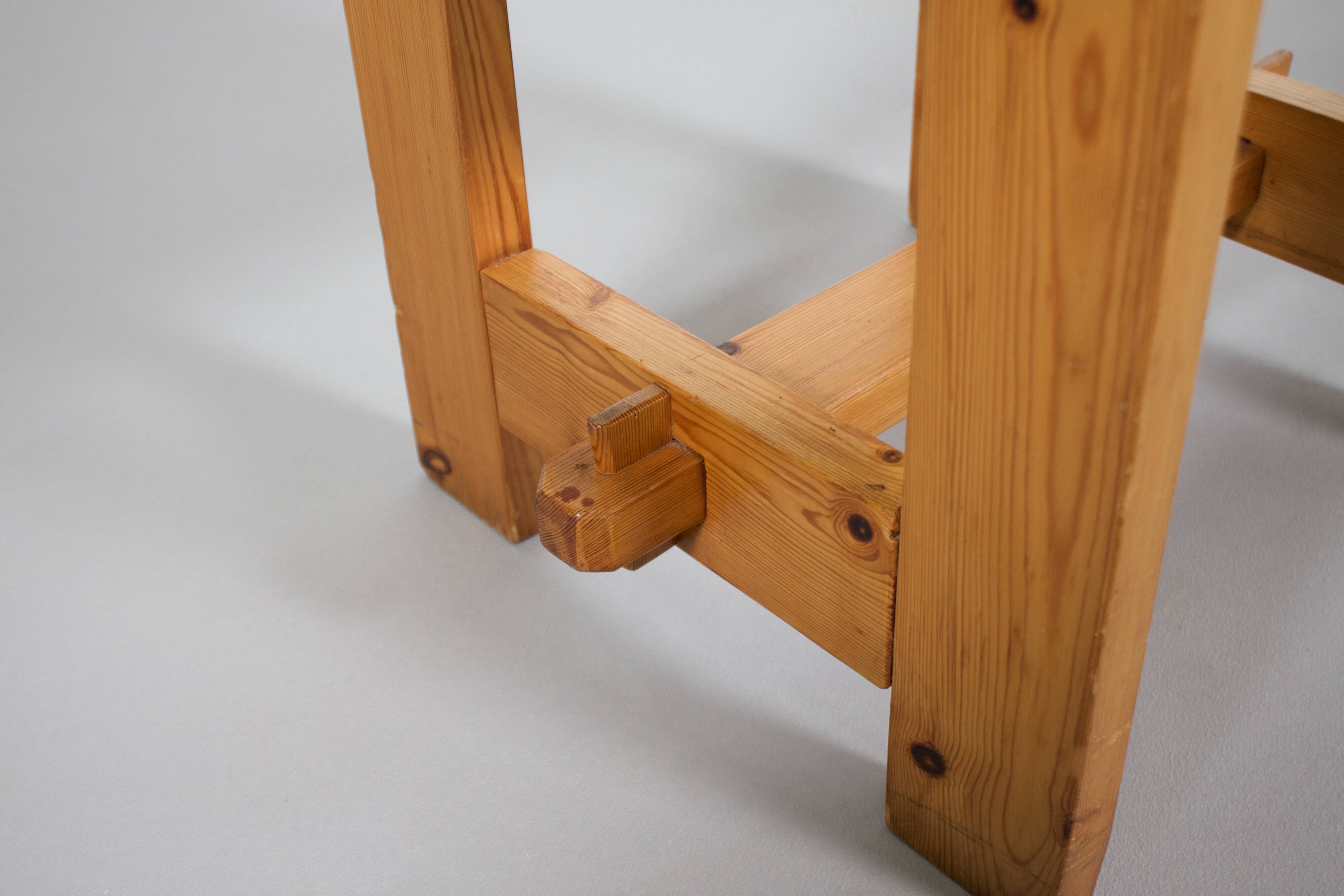 Solid Pine Midcentury Slat Stools, Sweden, 1960s