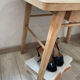 Bedside table 60s scandinavian wooden foot compass