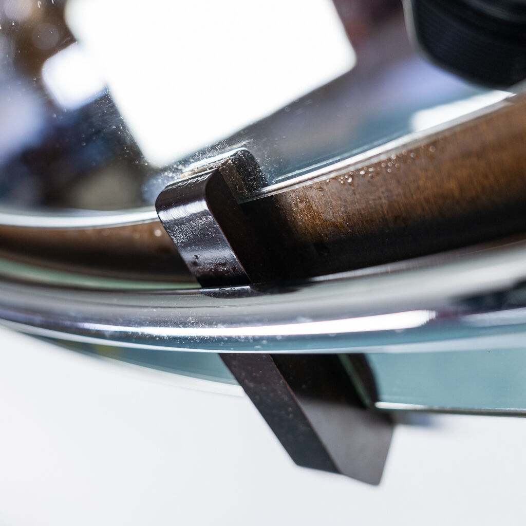 Miroir rond en bois design années 70 vintage - 96cm