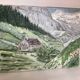 Mountain landscape painting oil on canvas signed