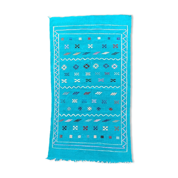 Tapis marocain berbère turquoise bohème
