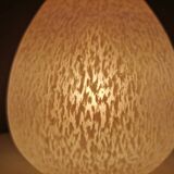 Lampe de table vintage en verre rose en forme d'oeuf 80s