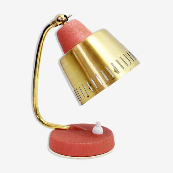 Vintage coral and brass lamp