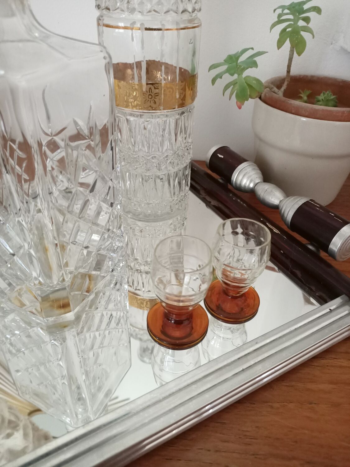 Art deco mirror tray