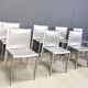 Grey leather dining chairs by Cattelan Italy, set of 8 - 1980s
