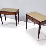 Pair of Beech and Ebonized Walnut Nightstands Attr. to Paolo Buffa, Italy
