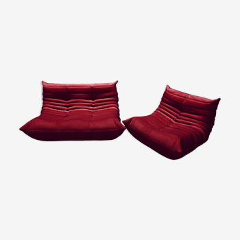 2 seater sofa and armchair « Togo », model designed by Michel Ducaroy 1973