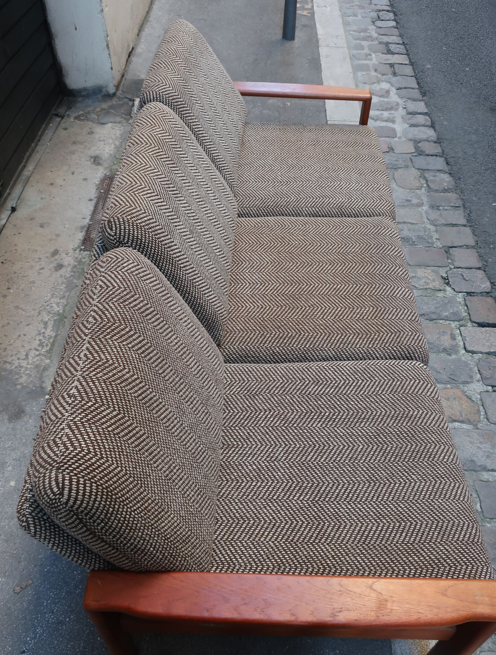 Scandinavian sofa from the 60s teak and fabric