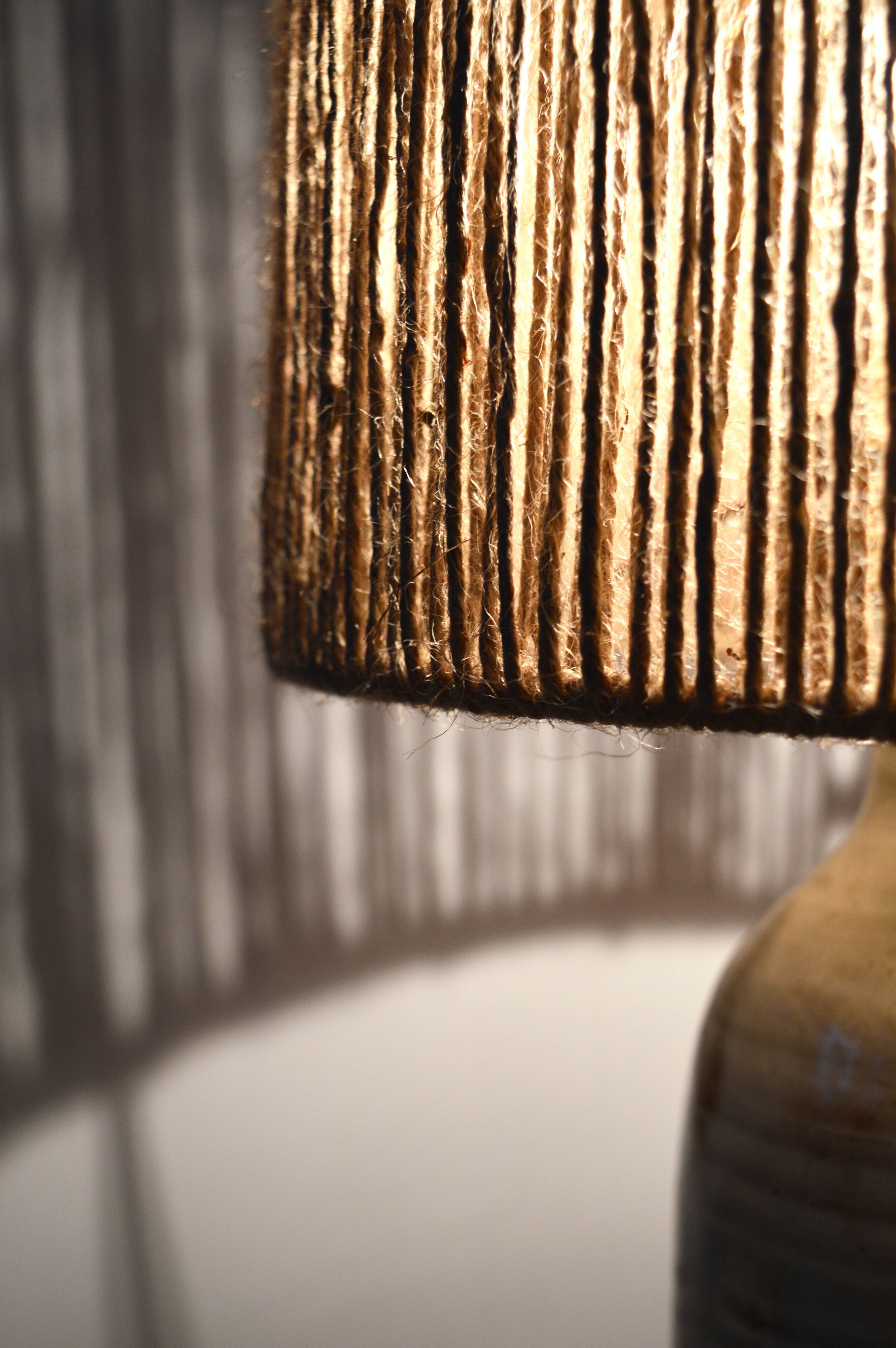 Rope and sandstone lamp