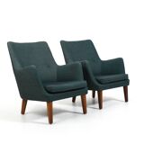 Rare Pair of AV-53 Easychairs by Arne Vodder 1953