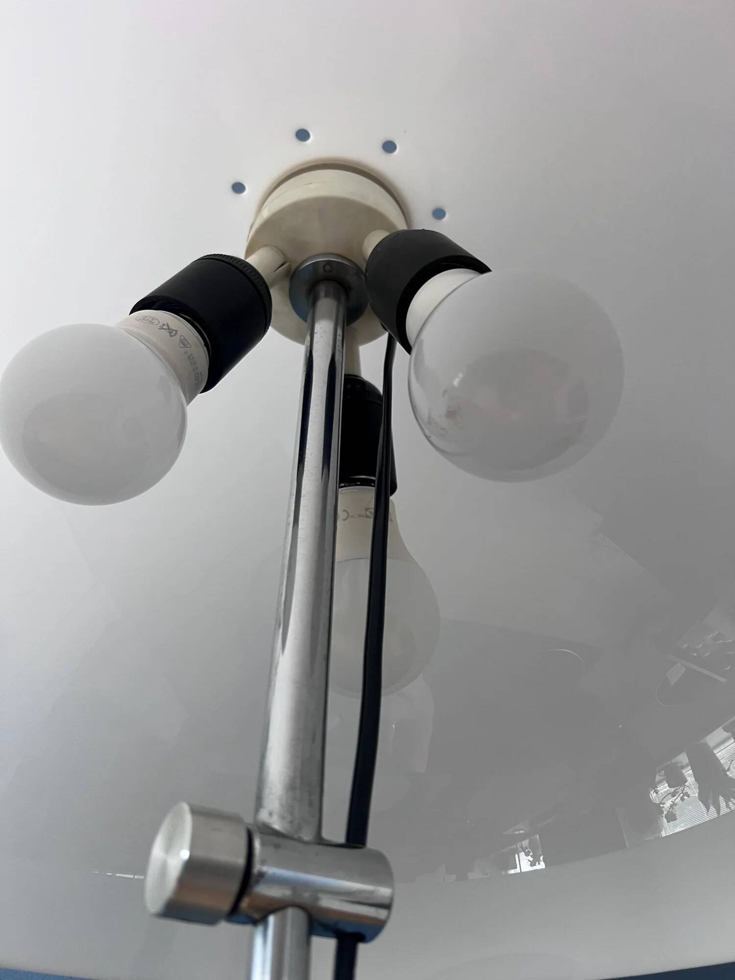 Vintage GEPO Space Age Mushroom Floor Lamp, White Acrylic Glass Shade
