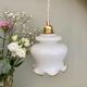 Vintage globe pendant lamp in white opaline
