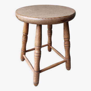 Tabouret bois massif vintage