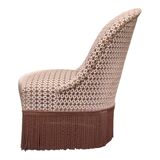 Fauteuil crapaud vintage en velours chocolat