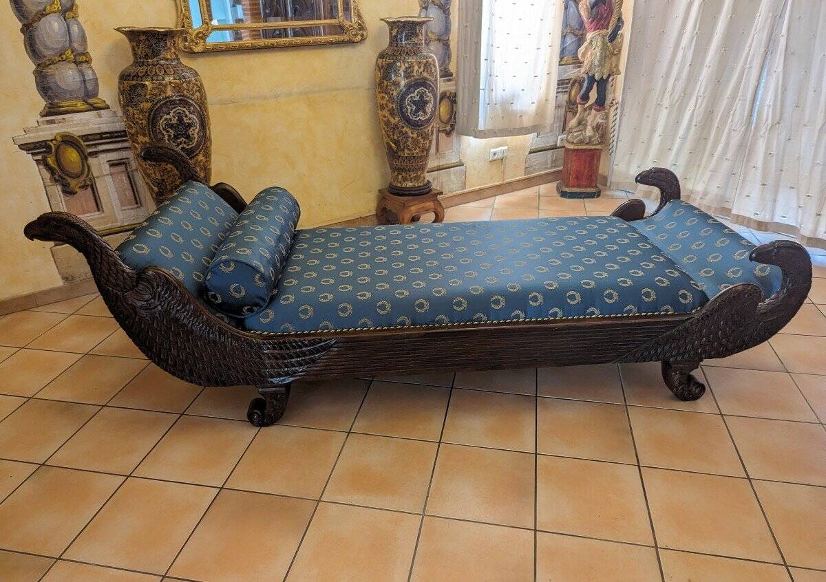 Empire period bench or daybed in Cuban mahogany