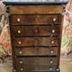 Empire period chest of drawers, early 19th century, in flame mahogany.