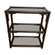 Rattan and smoked glass bookcase shelf