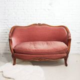 Pink velvet bench