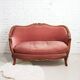 Pink velvet bench