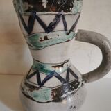 Vallauris earthenware pitcher 1950 signed