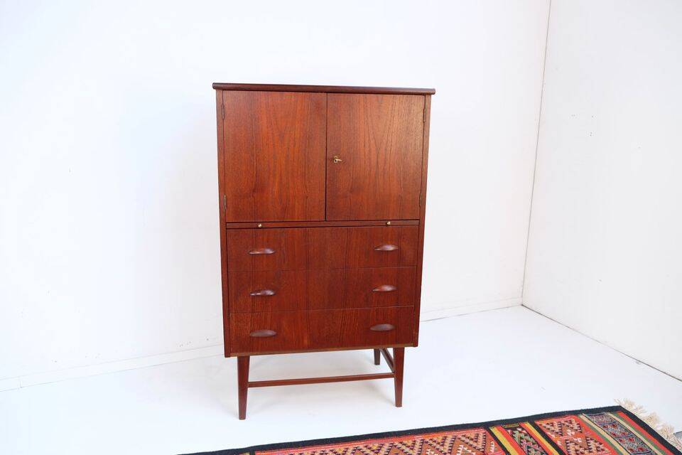 Teak secretary in Danish style, 60s/70s, retro style.