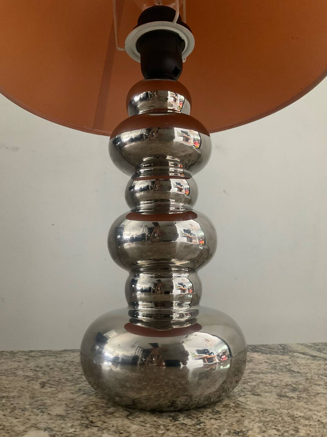 Vintage chrome ceramic lamp