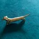 6 silver metal dog-shaped knife holders