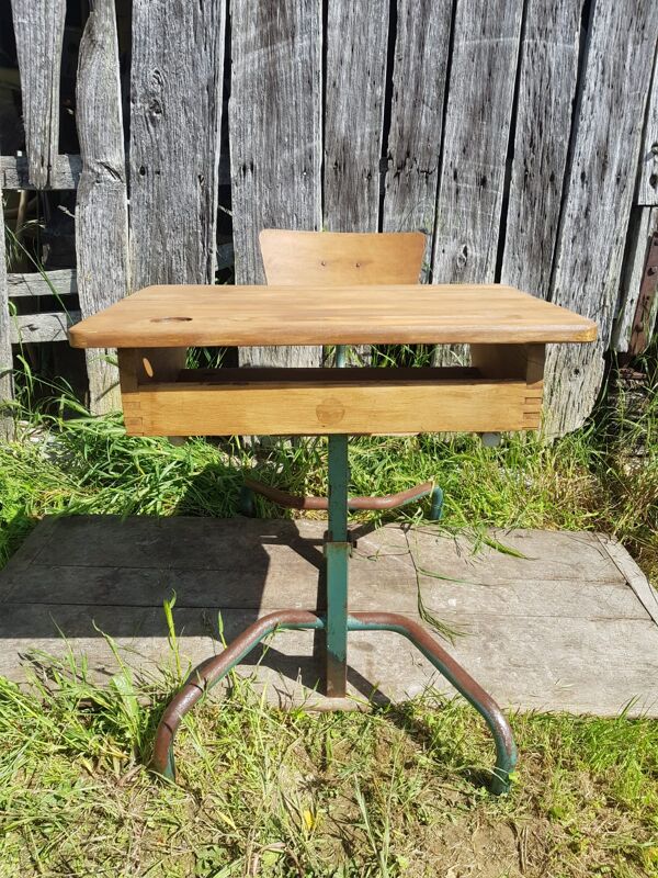Ancien bureau pupitre évolutif enfant metal