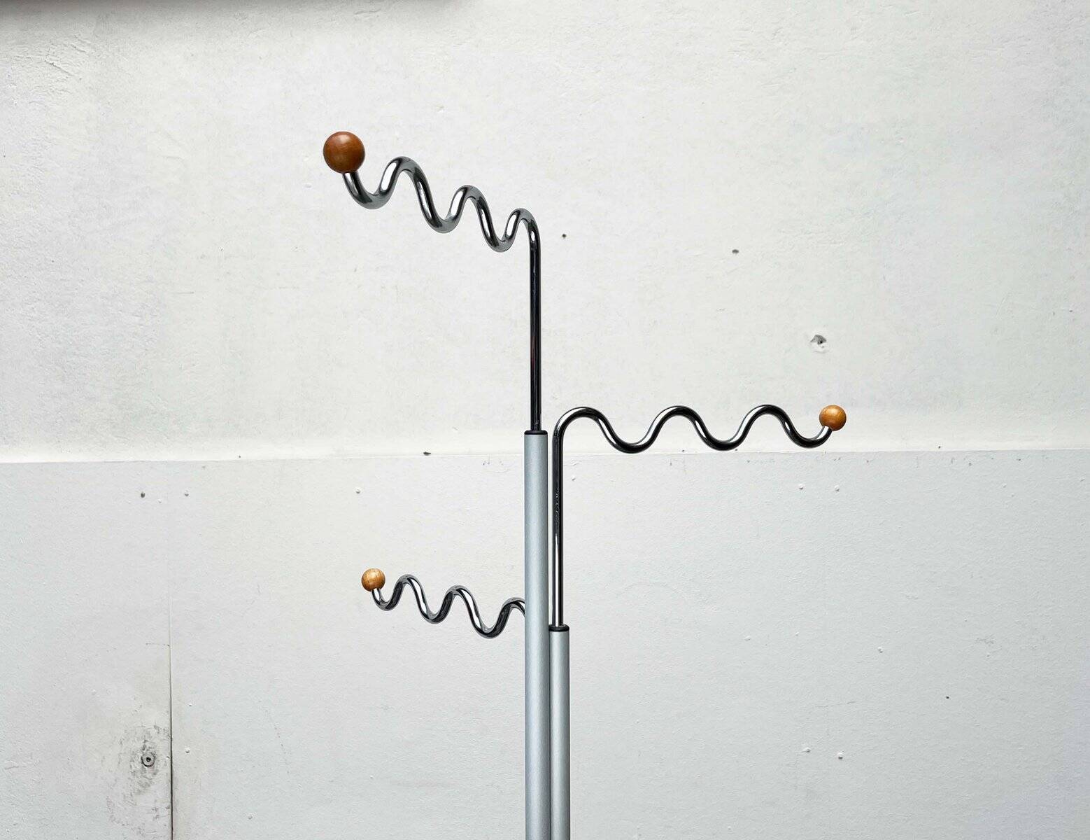 Postmodern German grey metal coat rack by Markus Börgens for D-Tec, 1980s.