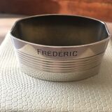 Silver metal towel round "Frédéric"