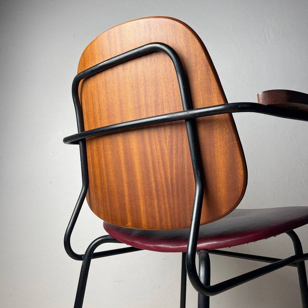 Mid-century red dining chair, Italy, 1960s