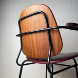 Mid-century red dining chair, Italy, 1960s