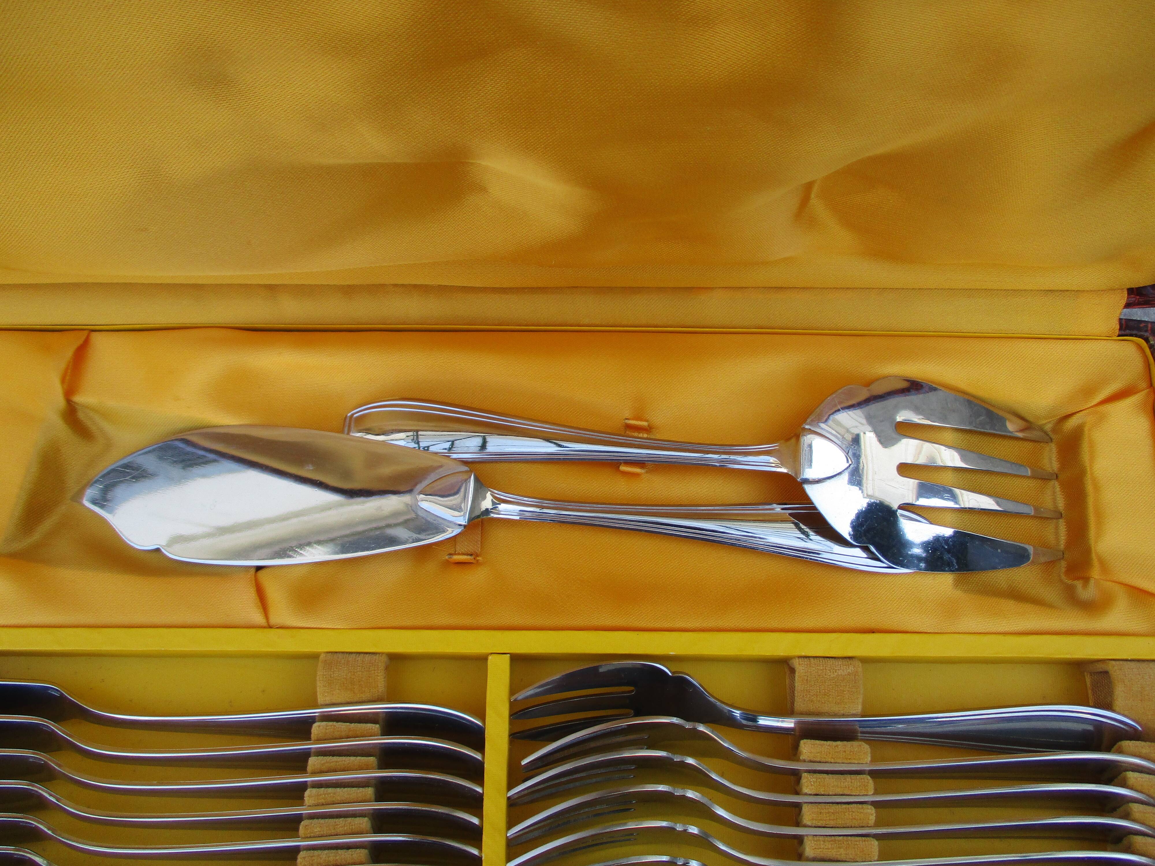 Fish cutlery box, stainless steel.