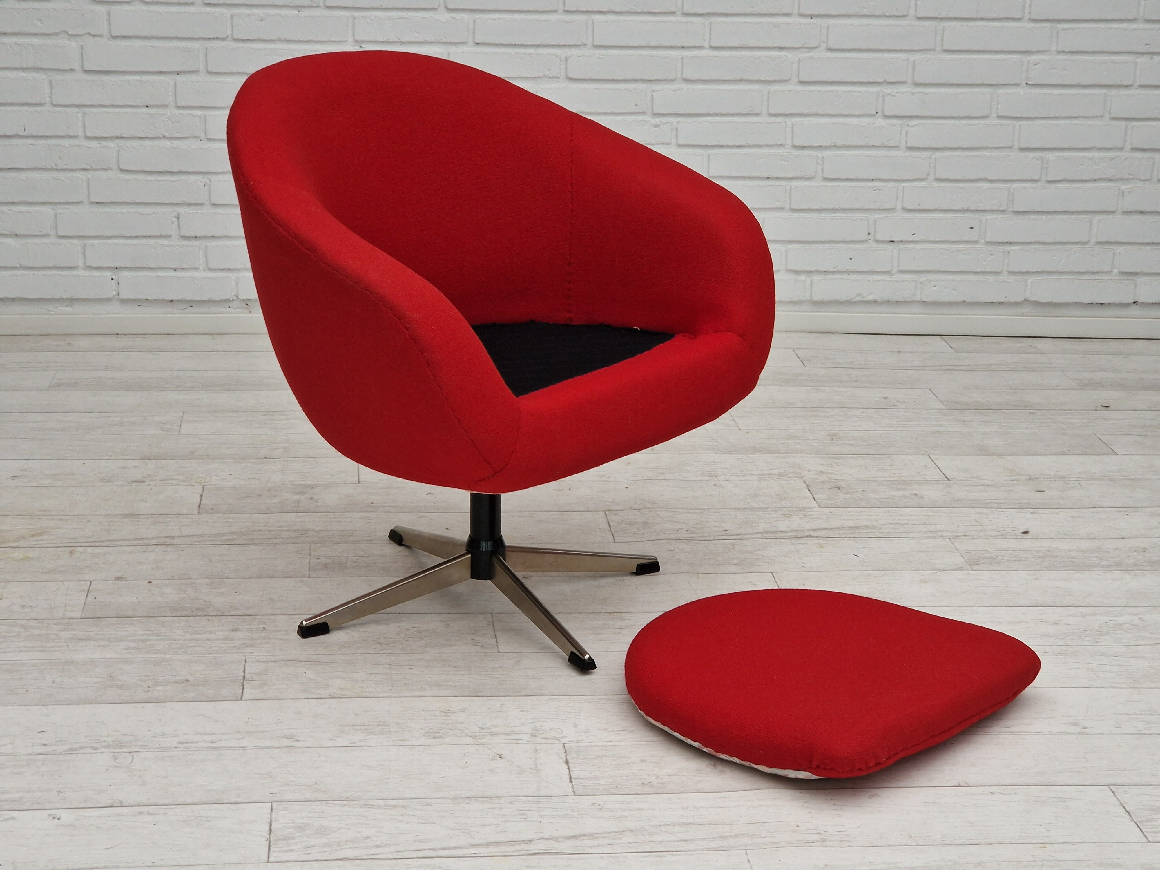 1960s, scandinavian design by Karl Eric Klote, swivel lounge chair