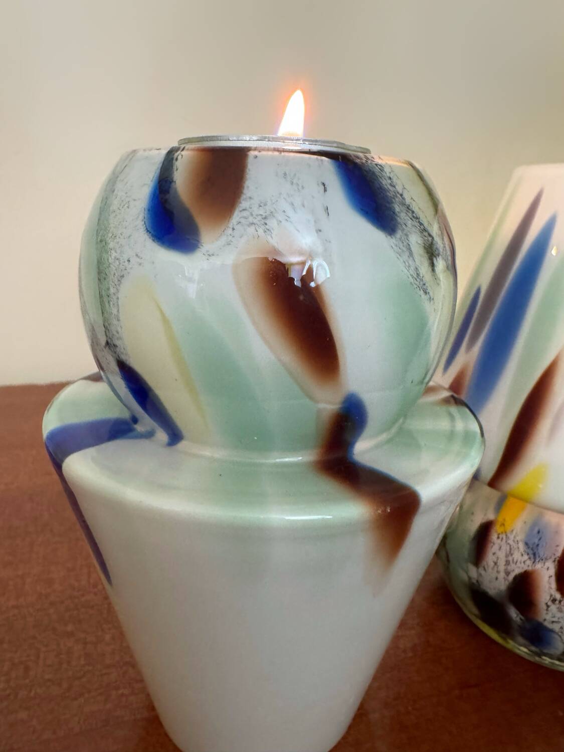 Vintage Murano glass tealight holders (X2)