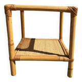 Bamboo and smoked glass side table, 1970s