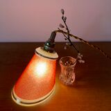 Baladeuse tulipe vintage en verre sablé rouge
