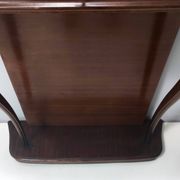 Beech and Walnut Root Console Table with an Orange Glass Top, Italy