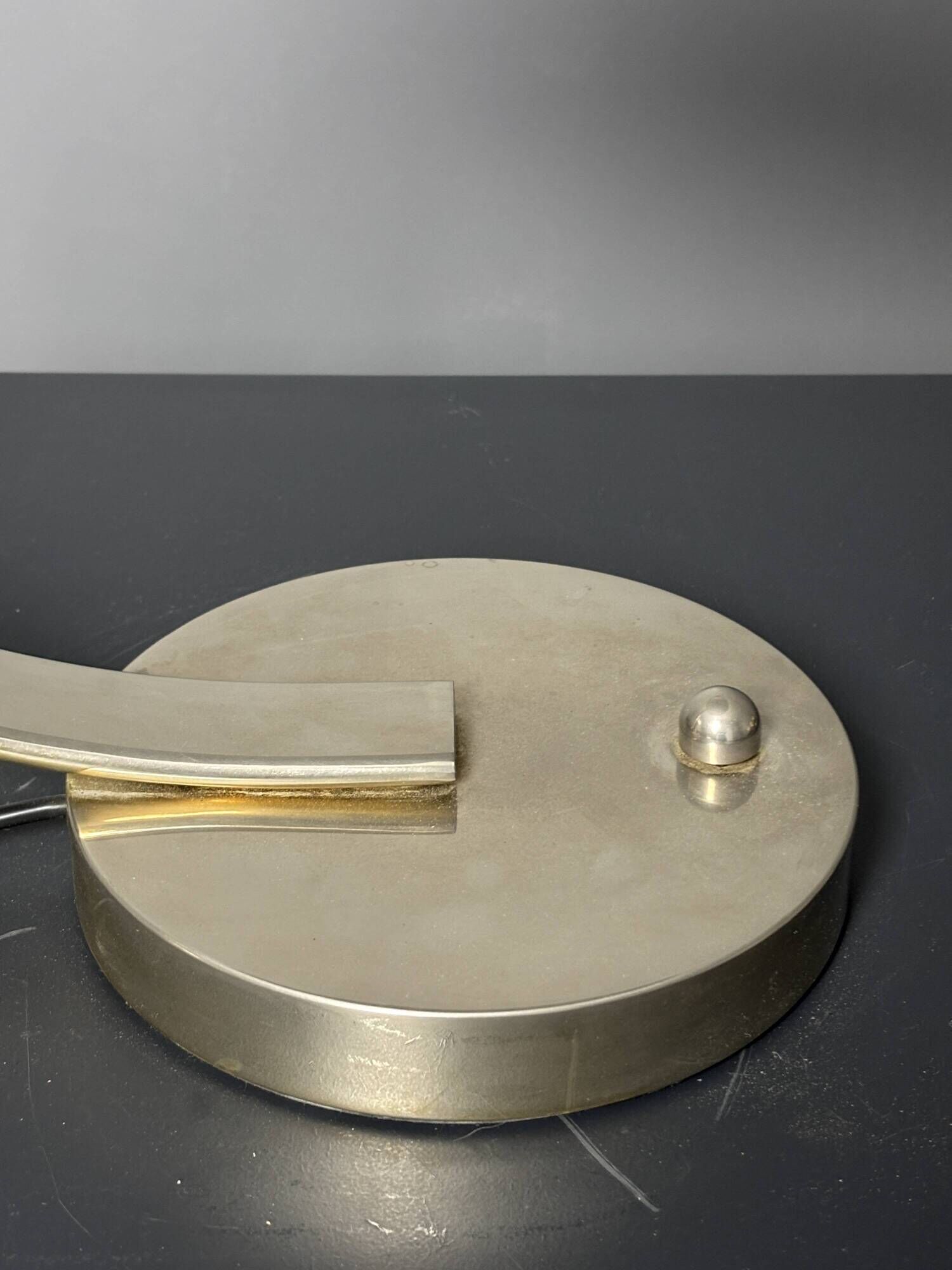 Art deco modernist arc desk or table lamp by Disderot, Soka, France, 1970s